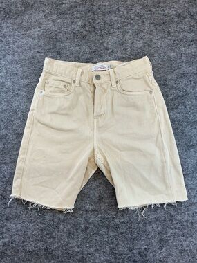 Stockholm Atelier & Other Stories Cream Cotton Cut Off Shorts QQQ